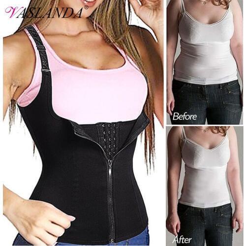 Women Waist Trainer Slimming Vest Compression Shirt with Steel Bones Body Shaper Workout Tank Tops Tummy Control Sauna Suits