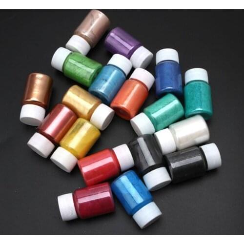 18Color Cosmetic Grade Pearlescent Mica Powder Soap Makeup Art Colorant Epoxy Resin Dye Pearl Pigment Jewelry Making 10g