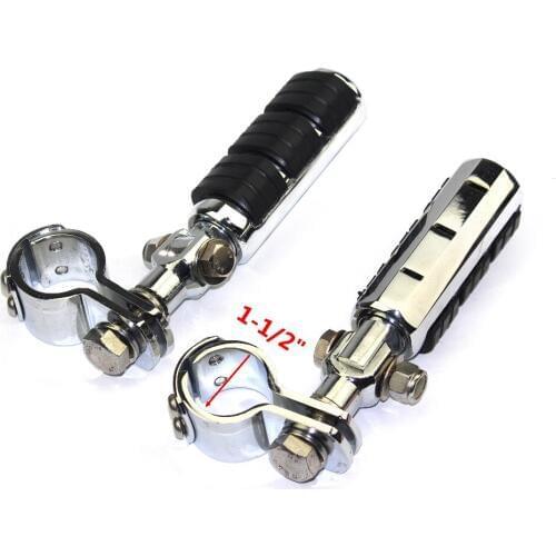 1-1/2" Unique Clevis Mount Adjustable Footpeg Foot Rest Motorcycle 38mm Engine Guard Foot Pegs For Harley Cafe Racer Bobbers