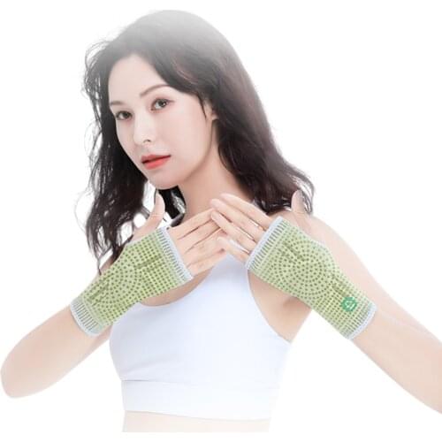 1 Pair Wormwood Palm Support Brace Elastic Wrist Support Band Bandage Compression Hand Wraps Pain Relief Wrist Protective Sleeve