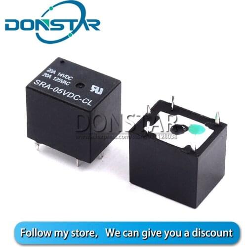 10PCS SRA 05VDC CL 5V DC Power Relay 5 PIN FOR PCB New And Original sra-05vdc-cl