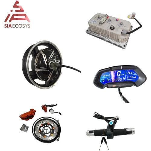 16*3.0inch 8kW V3 72V110KPH BLDC E-Motorcycle In-Wheel Hub Motor Power train with Kelly sine wave controller