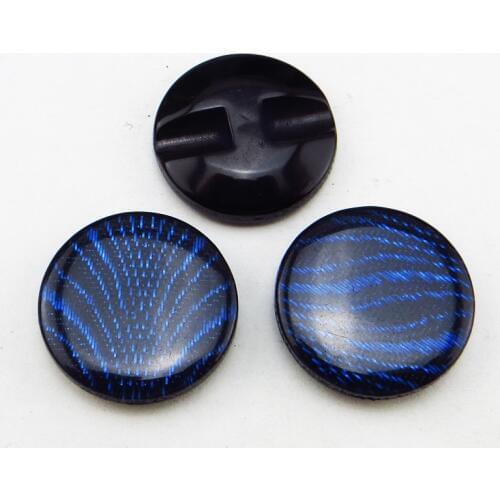 20PCS 21MM DEEP BLUE Dyed RESIN Stripe buttons coat boots sewing clothes accessories R-012