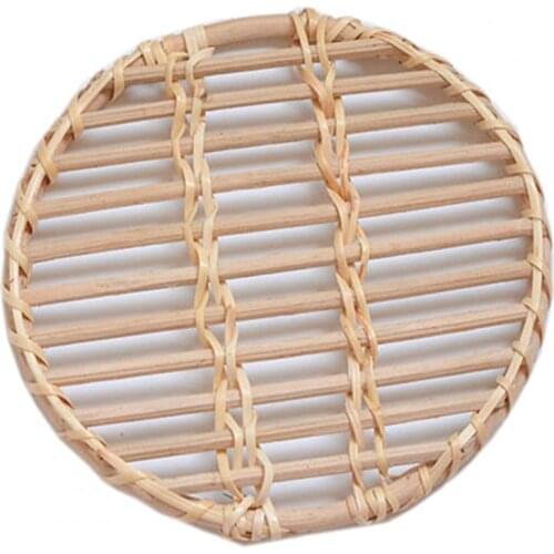 2021 Nordic Style Rattan Woven Storage Tray Snacks Coffee Table Mat Photography Props Home Decor Organizer For Drink Snack Candy
