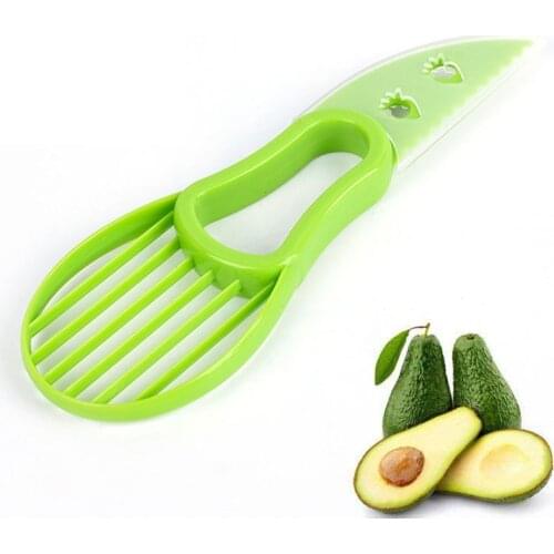 3 In 1 Avocado Slicer Shea Corer Butter Fruit Peeler Cutter Pulp Separator Plastic Knife Kitchen Vegetable Tools Kitchen Gadgets