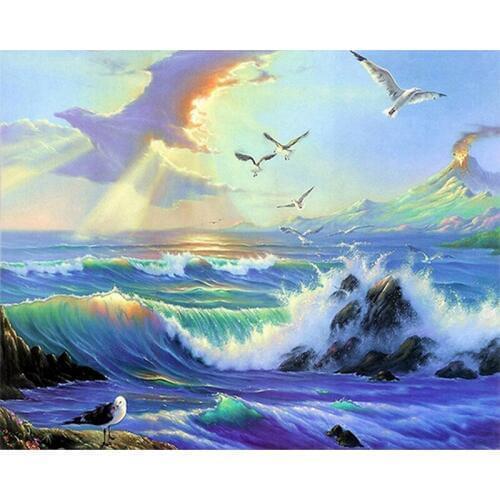 3D DIY Diamond Embroidery Diamond Painting Landscape Picture Cross Stitch Mosaic Wall Sticker