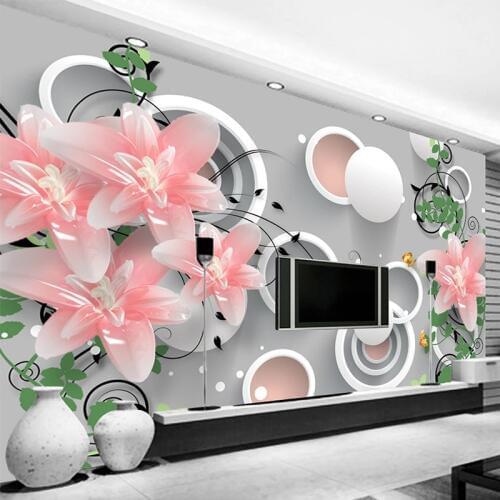 Custom 3D Photo Wallpaper Home Decor Modern 3D Jade Carving Flowers Living Room Sofa TV Background Wall Murals Papel De Parede