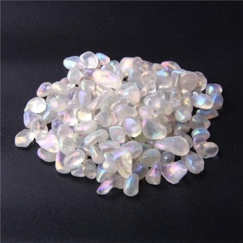 50-100 G Rainbow White Crystal Undrilled Chips Beads Natural Tiny Gravel Bead AB Aura Chip Bead Gem Stone Free-form Shape Beaded
