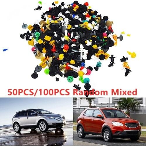 50/100PCS Mixed Auto Fastener Retainer Fastener Vehicle Car Bumper Clips Rivet Door Panel Fender Liner Universal Fit All Cars