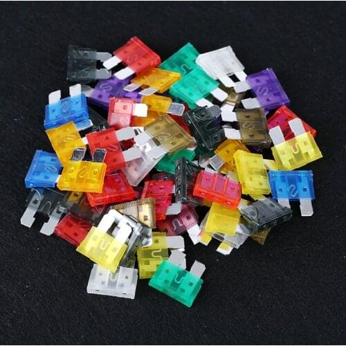 60pcs Medium Size Blade Fuses Assorted 1A 2A 3A 4A 5A 7.5A 10A 15A 20A 25A 30A Car Van Truck Boat 12V 24V Fuse