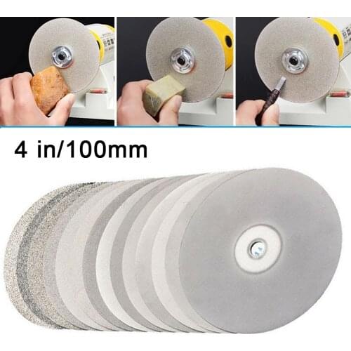 4" 100mm 80-2000# Grit Diamond Coated Flat Lap Wheel Lapidary Grinding Polishing Disc For Jewelry Glass Rock Grinding Tools