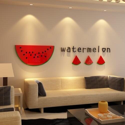 Watermelon 3D Acrylic Wall Stickers Decal For Kids Room Living Room Wall Sticker DIY Modern Wall Stickers Art Home Decoration