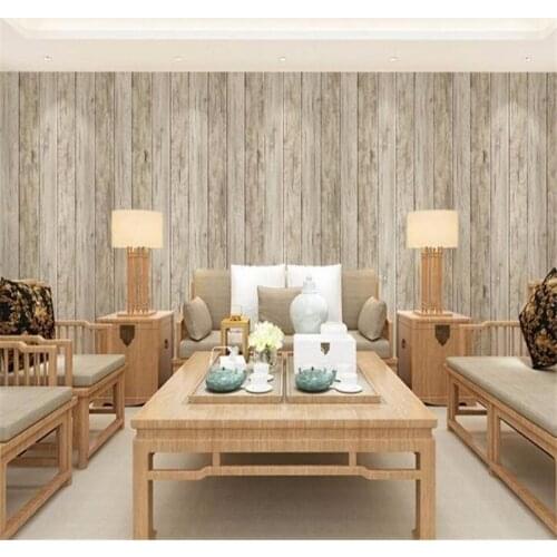 Beibehang Retro nostalgia imitation plank wood floor old striped background wallpaper restaurant bar sitting room 3d wallpaper