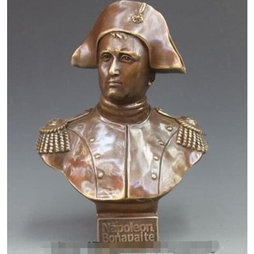 Free Shipping 12"Western Bronze Copper Strategist statesman Napoleon Bonaparte Bust Art Statue