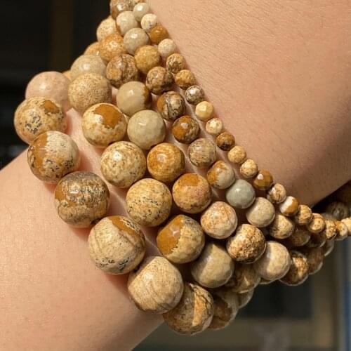 Natural Faceted Map Jaspers Stone Beads 4 6 8 10 12mm Round Loose Beads For Jewelry Making Diy Bracelet Necklace Accessories