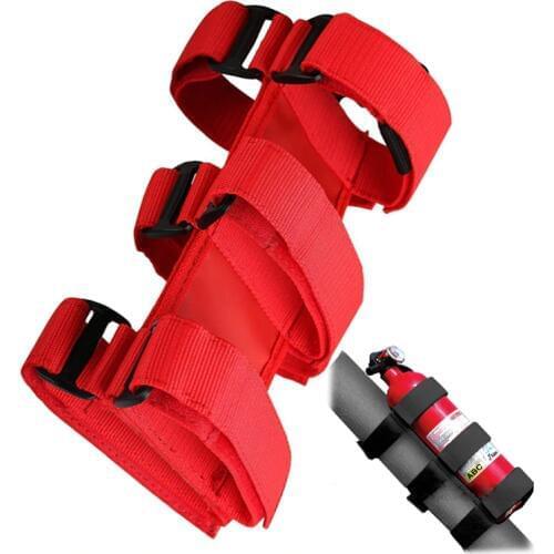 Car Styling Fastener Belt For Fire Extinguisher Tape Roll Bar Fixed Holder Auto Nylon Stowing Tidying Strap For Jeep TJ YJ JK CJ