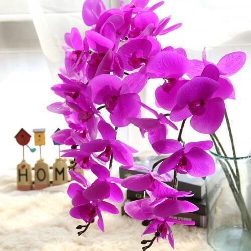 Artificial Flower 92 cm 9 Heads Butterfly Orchid Latex Real Touch For Home Wedding Party Decoration