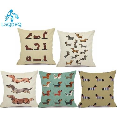 Decorative Throw Pillows Case Animals Dachshund Dog Pet Christmas Pillow Cover Cushion Cover Sofa Home Living Room Decoration
