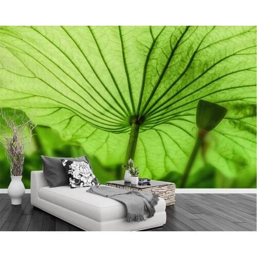 Diantu Custom wallpaper lotus leaf rural wind TV background wall modern minimalist living room bedroom backdrop 3d wallpaper