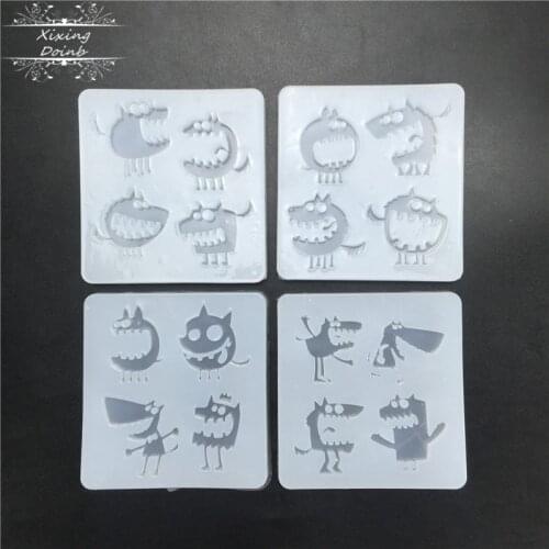 DIY little monster shape resin mold chocolate fudge silicone mold cake decoration tools handcraft mold