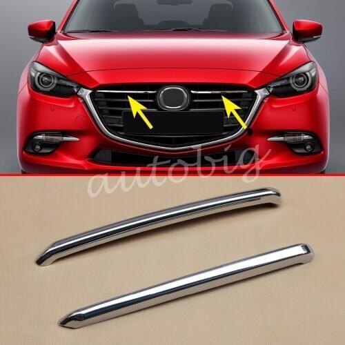 Chrome Front Grill Cover Trims Strip Accessories For Mazda 3 (BN) 2017 2018 (Fits: Mazda3)