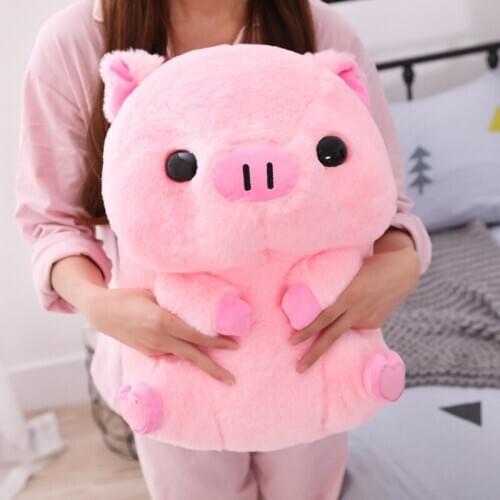 Plush Pink Sitting Pig Toys Big Head Stuffed Doll Kids Huggable Animal Kids Sleeping Companion Appeasing Plush Toy Gift 40/50cm
