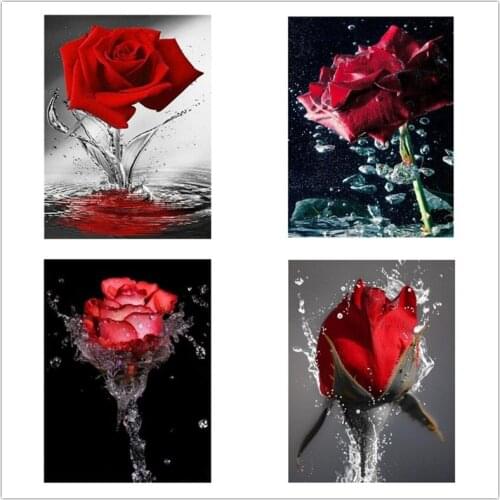 Kexinzu Diamond Mosaic Sale Flowers Rhinestones Pictures Diamond Embroidery Diamond Painting Full Square Drill Floral Rose Kit 2