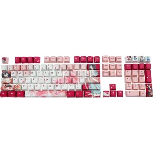 108key PBT Ahegao Keycaps Dye Sublimation Hot Swappable OEM Profile For Cherry Mx Gateron Kailh Switch Mechanical Keyboard