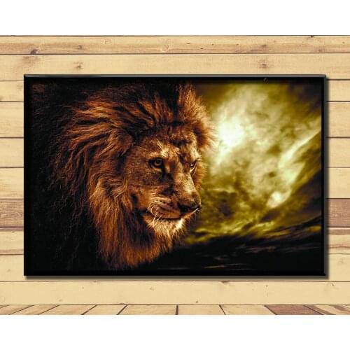 Lion King Of Animal Ferocious (16) Wall Posters Prints Silk Art Painting For Home Wall Bedroom Decor