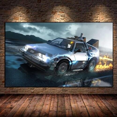 Back to the Future Cool DMC Car Posters and Prints Wall Art Canvas Painting Vintage Pictures for Living Room Home Decor Cuadros