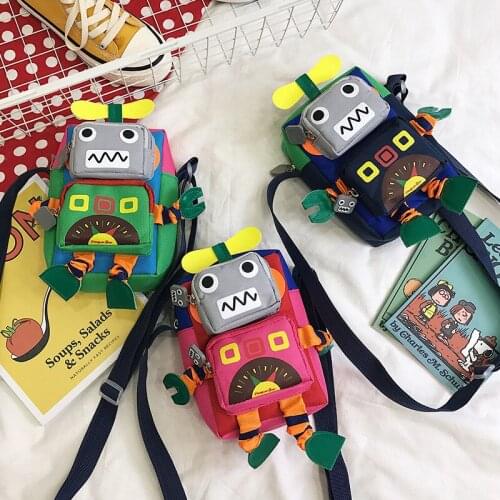 Lovely Small Bag Japanese Girl Mobile Phone Bag Creative Cartoon Robot Disco Dancing Coin Purse Messenger Bag Cute