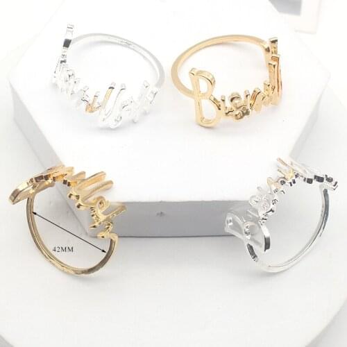 Fashion Alloy Letter Prayer 42MM Alloy Blessing Bismillah Napkin Rings for Table Decoration 12Pcs/Set Towel Link Day for Party