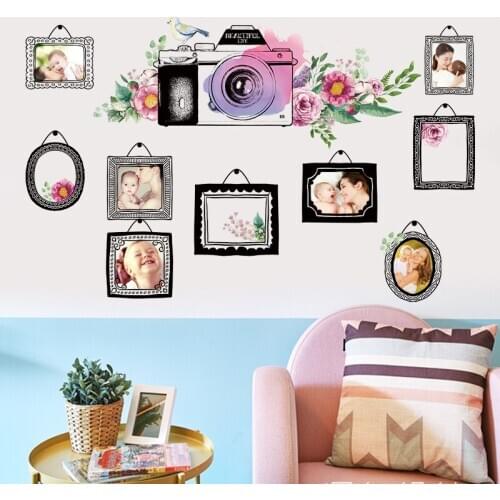 Cartoon Wall Stickers Hand Painted Travel Picture Frame Bedroom Living Room Sofa Background Decoration Mural Creative Photo Wall