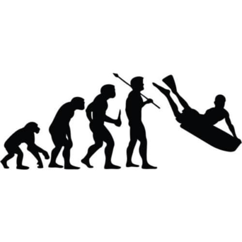14.2cm*5.7cm Body Board Surfing Evolution Stickers Decals Car Accessories Black/Silver S3-5132