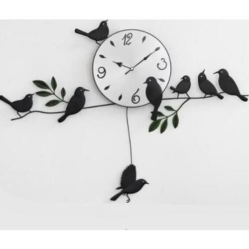 Wall clock home decoration quartz clock painting clock design modern bird unique gift art era popular WJ10236