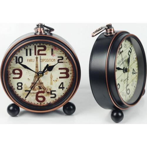 Retro Vintage Silent Battery Operated Desk Clock Office Home Living Room Decor Table Decor Study room decoration Crafts Decor