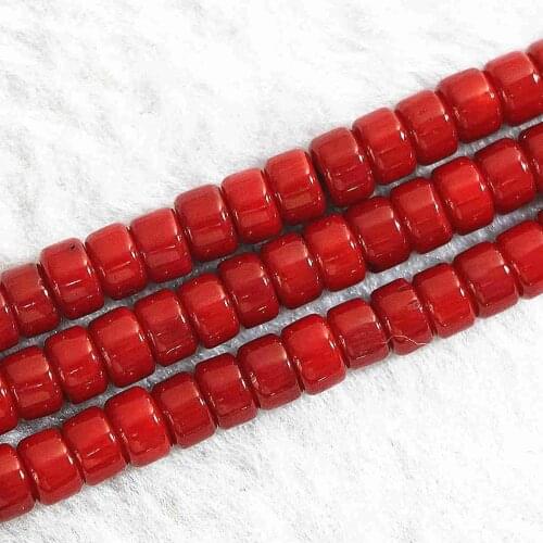 Natural Red Coral 4x6mm Abacus Loose Beads Diy Jewelry High Grade Women Weddings Party Gifts Wholesale Price 15inch B650