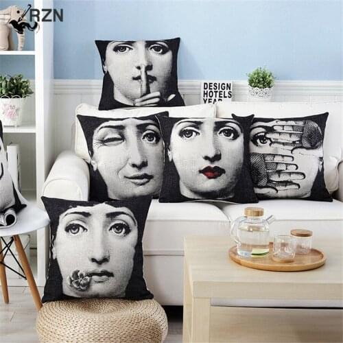 Lip girl home textile pillow case cover for sofa home square cushion cover capa de almofadas 45x45cm