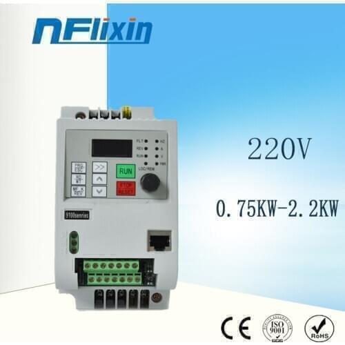 NFlixin 1.5KW 220V Single-phase inverter input VFD 3 Phase Output Frequency Converter 50Hz Adjustable Speed 1500W 220V Inverter