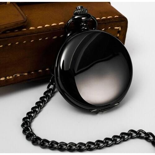 New Classic Pocket Watch Polish Smooth Quartz Fashion Watches Jewelry Alloy Chain Pendant with Necklace Man Womens Gift Antique