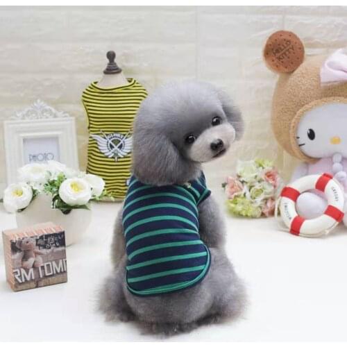 Dog clothes spring and summer vest for small dogs thin striped shirt two-legged cat pet Costume teddy french bulldog Pomeranian