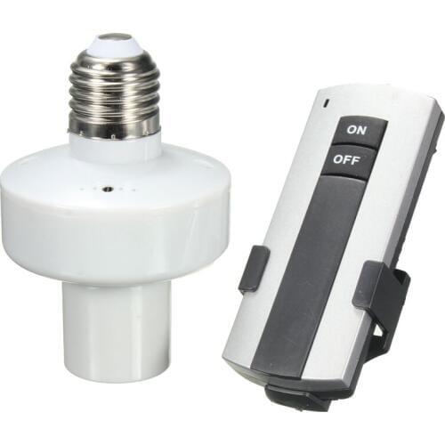 Durable E27 Screw Wireless Remote Control Light Lamp Bulb Holder Cap Socket Switch New On Off
