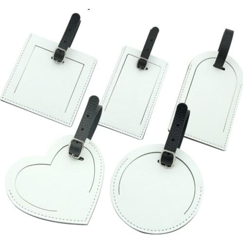 Blank Luggage tag PU Leather Sublimation double sides printable baggage tag 50 pieces/ lot