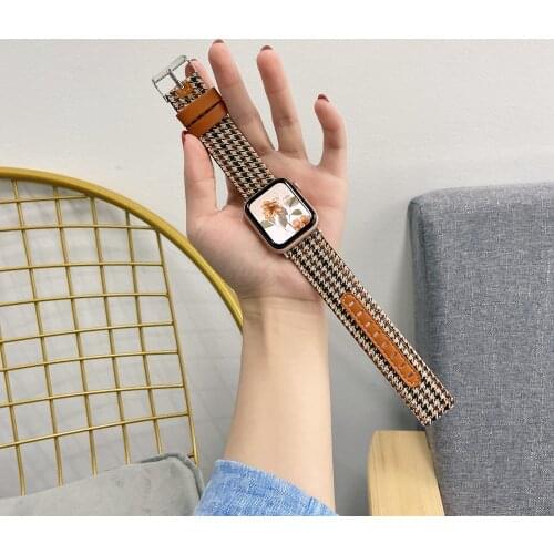 Newest Leather Loop for Apple Watch Band 40mm 44mm Strap series 1 2 3 4 5 6 se for iwatch 38mm 42mm