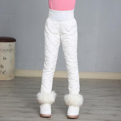 Girl Pants Winter 90% Down Thick Warm Ski Pants Girls Trousers Leggings Elastic High Waisted Kid Pant 3-16 Years