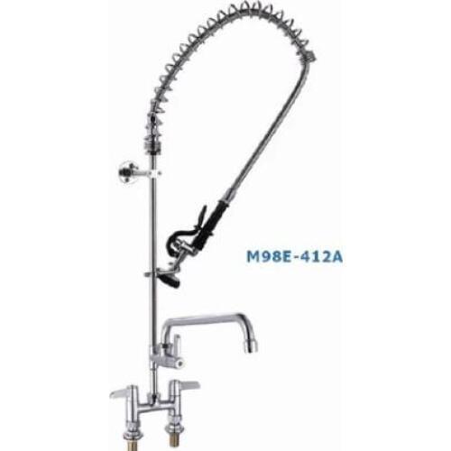 Hot and cold stand table for pre-washing kitchen dishwasher in restaurant