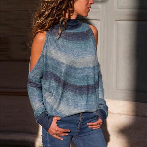 AECU Sweater Female Turtleneck Off Shoulder Long Sleeve Women Sweater Vintage Sexy Knitted Pullover Jumpers Pullovers Female