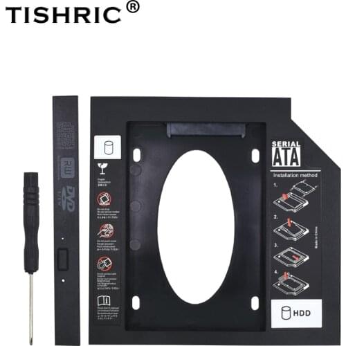 TISHRIC Plastic 9.5 12.7mm HDD Caddy SATA 3.0 Optibay 2.5'' Hard Disk Drive Enclosure SSD Case Box For Laptop CD-ROM DVD-ROM