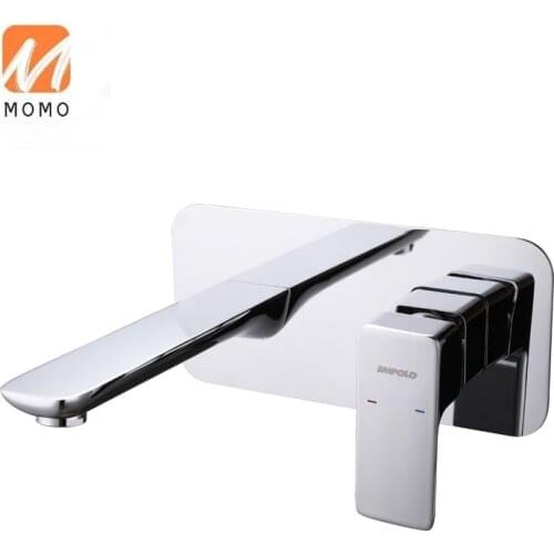 High quality chrome brass morden bathroom water tap wall mounted basin faucet mixer