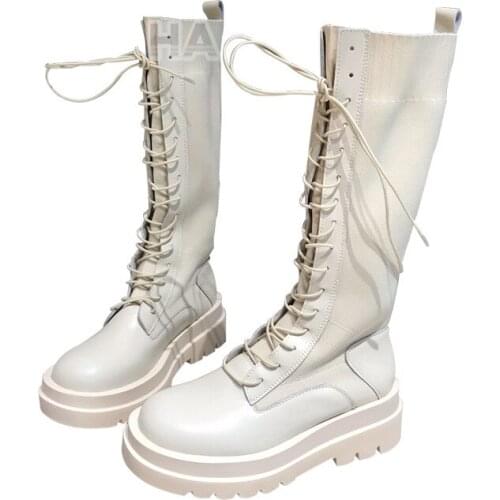 Women Casual Leather Boots Luxury Trainers Platform Boots Height Increasing Zip High-TOP Autumn Black Shoes